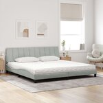 vidaXL Lit avec matelas Hanko gris clair 200x200 cm velours