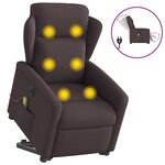 vidaXL Fauteuil inclinable de massage électrique Marron foncé Tissu