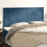vidaXL Têtes de lit 4 Pièces Bleu foncé 80x5x78/88 cm Velours