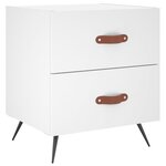 vidaXL Tables de chevet 2 Pièces blanc 40x35x47 5 cm bois d’ingénierie