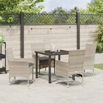 vidaXL Ensemble de salle à manger pour jardin 5 Pièces Gris clair