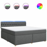 vidaXL Sommier à lattes de lit avec matelas Gris foncé 180x200cm Tissu