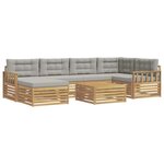 vidaXL Ensemble de canapés d'extérieur 7 Pièces Blanc et gris clair