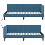 vidaXL Cadre de lit d'angle Autre avec tête de lit Bleu 90 x 190 cm