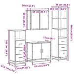 vidaXL Ensemble de meubles de salle de bain 4 Pièces sonoma gris