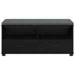 vidaXL Banc d'entrée avec coussin Chêne noir 100 x 38 x 46 cm