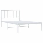 vidaXL Cadre de lit métal sans matelas avec tête de lit blanc 90x200cm