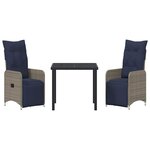 vidaXL Ensemble de salle à manger pour jardin 3 Pièces Gris polyrotin