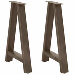 vidaXL Pieds de table à manger en forme de A  2 pièces  50 x (72-73) cm  acier