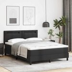 vidaXL Cadre de Lit avec Matelas Noir 140 x 190 cm Faux cuir