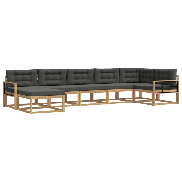 vidaXL Ensemble de canapés d'extérieur 7 pc Blanc et anthracite