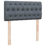 vidaXL Sommier à lattes de lit avec matelas gris foncé simple velours