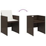 vidaXL Ensemble à manger de jardin et coussins 9 Pièces marron poly rotin