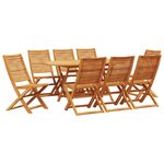 vidaXL Ensemble de salle à manger pour jardin 9 Pièces Marron
