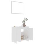 vidaXL Ensemble de meubles de salle de bain 4Pièces Blanc Bois ingénierie