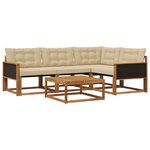 vidaXL Ensemble de canapés d'extérieur 5 Pièces Naturel et Beige