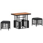 vidaXL Ensemble de salle à manger pour jardin 3 pc Noir et gris