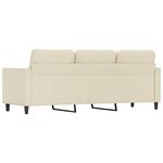 vidaXL Canapé à 3 places Crème 180 cm Similicuir