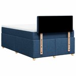 vidaXL Sommier à lattes de lit avec matelas bleu 120x190 cm tissu