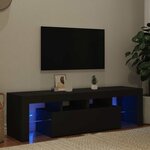 vidaXL Meuble TV avec lumières LED Noir 140x36 5x40 cm
