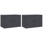 vidaXL Meubles TV 2 Pièces anthracite 67x39x44 cm acier