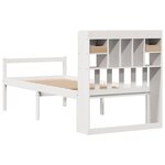 vidaXL Lit bibliothèque sans matelas blanc 75x190cm bois de pin massif
