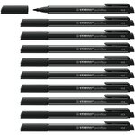 Stylo feutre pointMax pointe moyenne 0.8mm noir x 10 STABILO