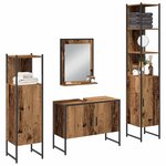 vidaXL Ensemble de mobilier de salle de bain avec étagère 4 Pièces Marron