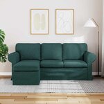 vidaXL Canapé Vert foncé 215 x 138 x 80 cm tissu