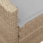 vidaXL Canapé de jardin avec coussins beige résine tressée
