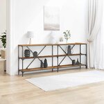 vidaXL Table Console avec étagère Bois Ancien 200 x 30 x 75 cm