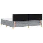 vidaXL Lit boxspring avec matelas Gris clair 200 x 200 cm tissu