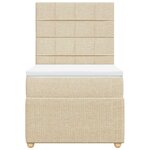 vidaXL Sommier à lattes de lit avec matelas Crème 90x200 cm Tissu