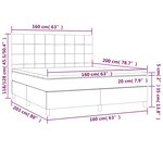 vidaXL Sommier à lattes de lit matelas et LED Vert foncé 160x200 cm