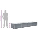 vidaXL Lit surélevé de jardin Acier galvanisé 320x80x45 cm Gris