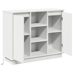 vidaXL Buffet LED Blanc 90 x 32 x 75 cm Bois d'ingénierie