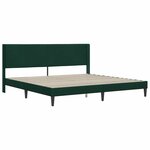 vidaXL Cadre de lit avec tête de lit Vert foncé 180 x 200 cm Velours