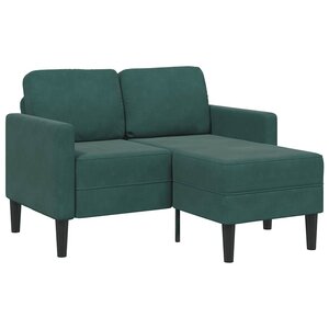vidaXL Canapé 2 places avec méridienne en L vert foncé 125 cm velours