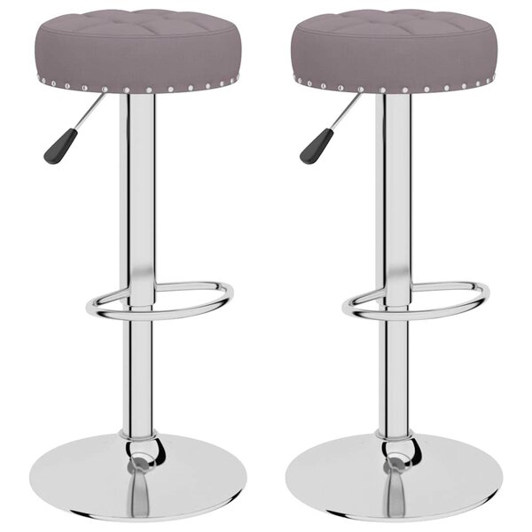vidaXL Tabourets de bar lot de 2 taupe tissu