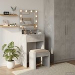 vidaXL Table de Toilette Gris béton 50 x 41 x 135 cm Bois d'ingénierie