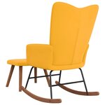 vidaXL Chaise à bascule avec repose-pied Jaune moutarde Velours