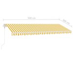 vidaXL Auvent automatique sur pied 500x300 cm Jaune/Blanc
