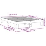 vidaXL Cadre de lit sans matelas 135x190 cm bois massif de chêne