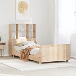 vidaXL Lit bibliothèque sans matelas 90x190 cm bois massif