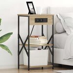 vidaXL Cabinet de chevet avec étagère Chêne sonoma 41 x 31 x 76 cm