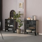 vidaXL Armoires de rangement 2 Pièces Gris 72x36x82 cm Métal et MDF