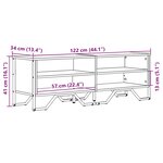 vidaXL Meuble TV chêne fumé 122x34x41 cm bois d'ingénierie