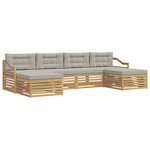 vidaXL Ensemble de canapés d'extérieur 6 Pièces Blanc et gris clair