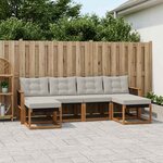 vidaXL Ensemble de canapés d'extérieur 6 Pièces Naturel et gris clair