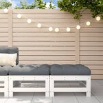 vidaXL Repose-pieds de jardin coussins lot de 2 blanc bois pin massif